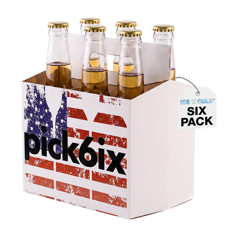 6pk Cardboard Carrier (Flag) 12oz Bottles & Cans | Made In USA ICE N COLD®