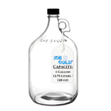 1 Gallon (128oz) Glass Fermenting Jug with Handle, Black Polyseal Lid & Cap