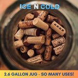Aguas Frescas 2.6 Gallon Glass Juice Jug Container with Lid (10 Liters, 338 oz) | ICE N COLD