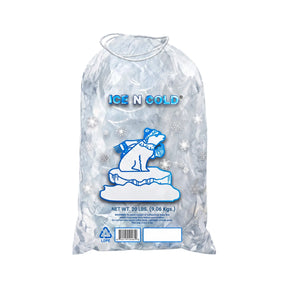 20lb Ice Bags with Cotton String Drawstring – 50 Micron Heavy Duty Commercial Food Grade LDPE, BPA-Free, Freezer Safe Plastic, 15" x 22", UPC Barcode & Store ID, Bolsas Hielo, Bolsas Para Hielo, Ice Cube Machine Storage Bag – Wholesale ICE N COLD®