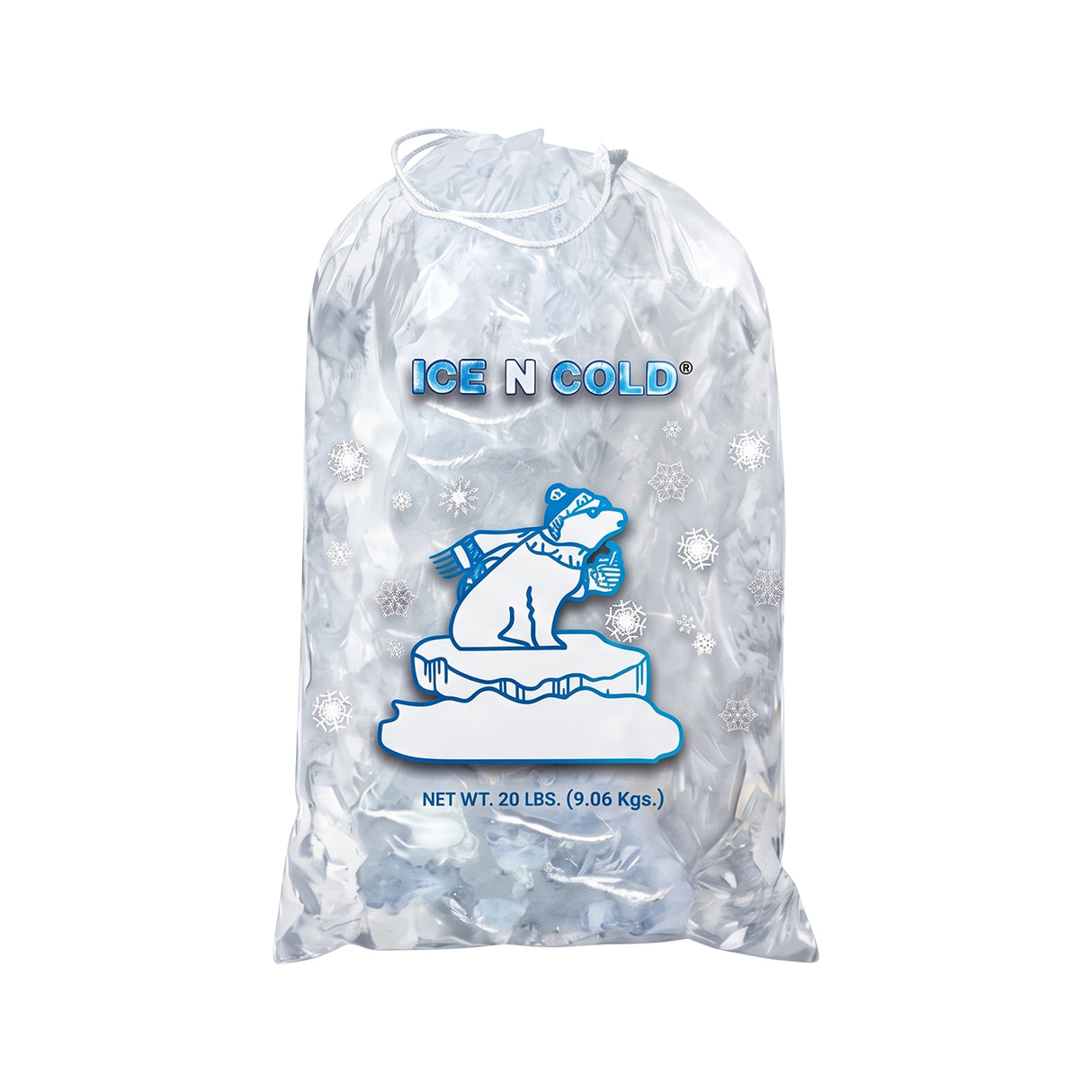 20lb Ice Bags with Cotton String 50 Micron Commercial & Food Grade LDPE, BPA-Free, Freezer Safe Plastic, 15" x 22" Bolsas Hielo, Bolsas Para Hielo, Ice Cube Machine Storage Bag (20 lb) ICE N COLD®