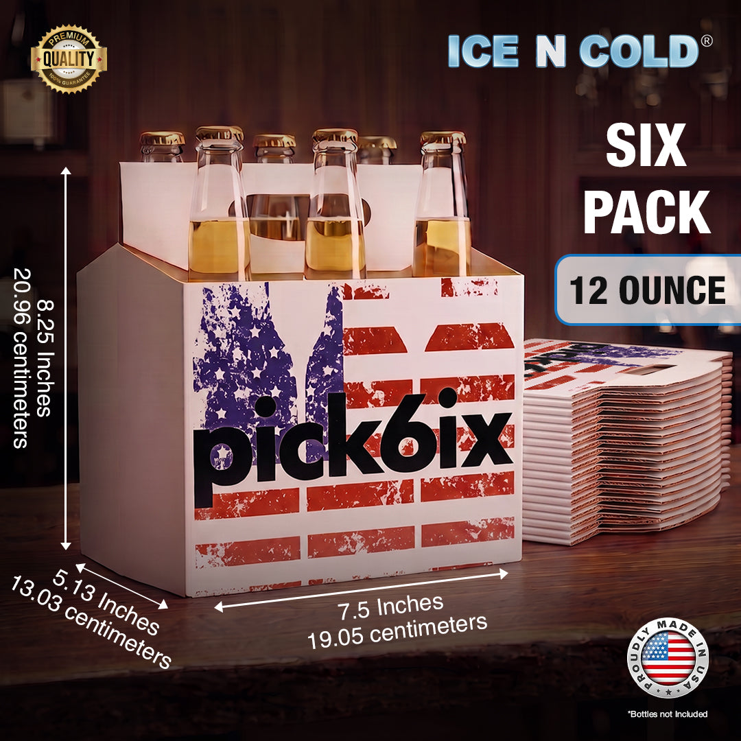 6pk Variety Pack Cardboard Carrier (Variety Pack) 12oz Bottles & Cans | Made In USA ICE N COLD®
