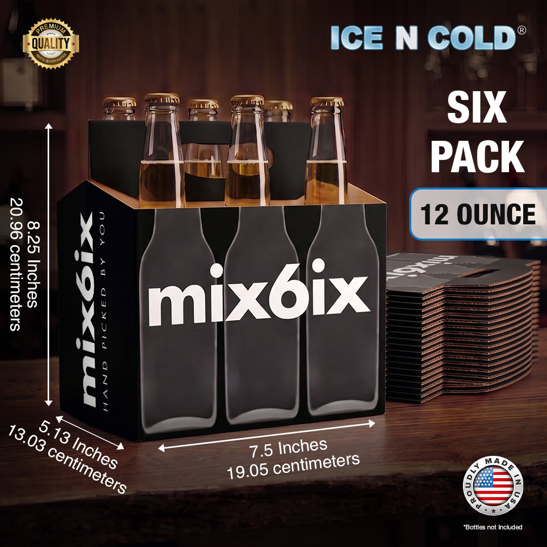 6pk Cardboard Carrier (X-Ray) 12oz Bottles & Cans | Made In USA ICE N COLD®