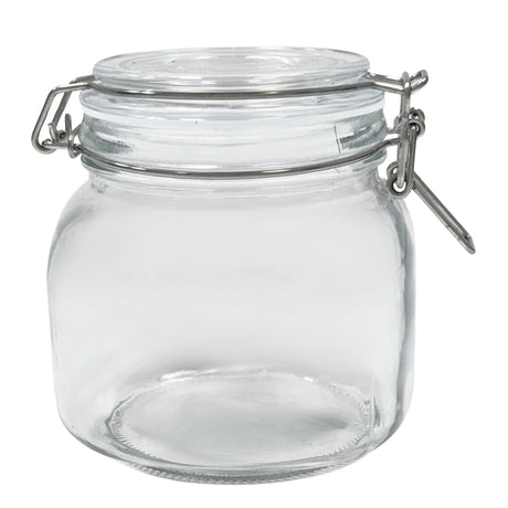 Airtight Glass Storage Jars with Clamp Lid – Food Storage Containers with Rubber Gasket Seal – Pantry & Kitchen Canisters for Dry Goods, Coffee, Sugar, Pasta – 0.4L to 4L Sizes