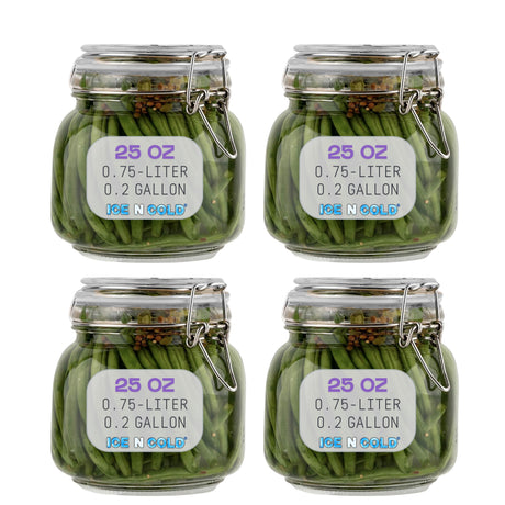 Airtight Glass Storage Jars with Clamp Lid – Food Storage Containers with Rubber Gasket Seal – Pantry & Kitchen Canisters for Dry Goods, Coffee, Sugar, Pasta – 0.4L to 4L Sizes