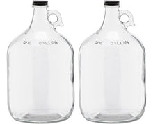 Load image into Gallery viewer, 1 Gallon (128 oz) Clear Glass Jug With 38mm Black Polyseal Lid &amp; Cap Multiple Quantities

