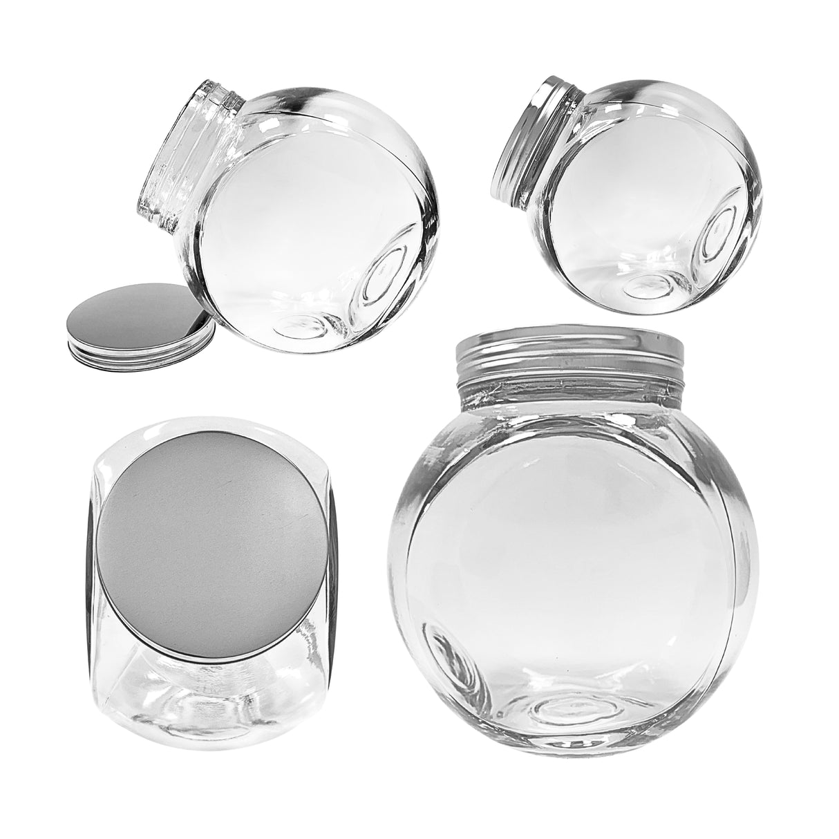 Angled Glass Jar with Stainless Steel Lid | Multi-Use Storage Container