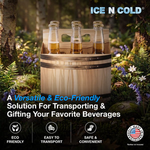 6pk Cardboard Carrier (Barrel) 12oz Bottles & Cans | Made In USA ICE N COLD®