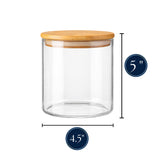 Borosilicate Glass Storage Canisters with Bamboo Lids - Airtight Pantry Jars for Flour, Sugar, Rice, Pasta, Coffee & Candles - Clear Kitchen Containers