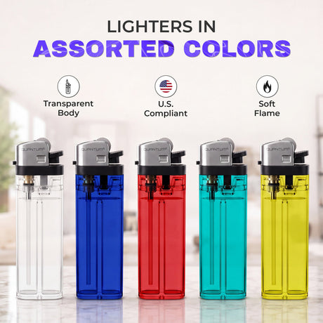 Disposable Lighters (50pk to 1000pk) | QUANTUM® | Bonus 5pk on 50 & 100 ICE N COLD®