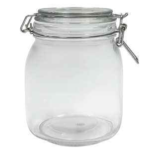 Airtight Glass Storage Jars with Clamp Lid – Food Storage Containers with Rubber Gasket Seal – Pantry & Kitchen Canisters for Dry Goods, Coffee, Sugar, Pasta – 0.4L to 4L Sizes Jay's Import & Export