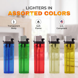 Solar Lite® Clear Lighters | 50ct | Bonus Free 5-Pack lighters Included with Every 50pk Purchase. ICE N COLD®