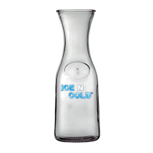 1-Liter Glass Carafe (33.8 oz / ~0.26 Gal) – Wide Mouth Water, Juice, Wine and Drink Jug, Clear Durable Glass