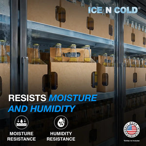 6pk Cardboard Carrier Kraft Die-Cut 12oz - 16oz Bottles 8x7x5 for Convenience Store, Eco-Friendly, Moisture & Humidity Resistant, High Quality 18 Point Wet Board Strength (6 Pack) ICE N COLD®