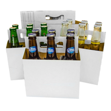 Load image into Gallery viewer, Cardboard Carrier | White Cardboard 12oz Bottle Carrier | 6 Pack
