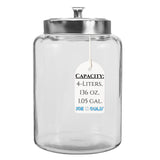 2-Liter, Half Gallon Glass Jar with Silver Steel Lid – for Kitchen, Pantry, & Laundry Items | Storage for Cookies, Flour, Pasta, Laundry Pods