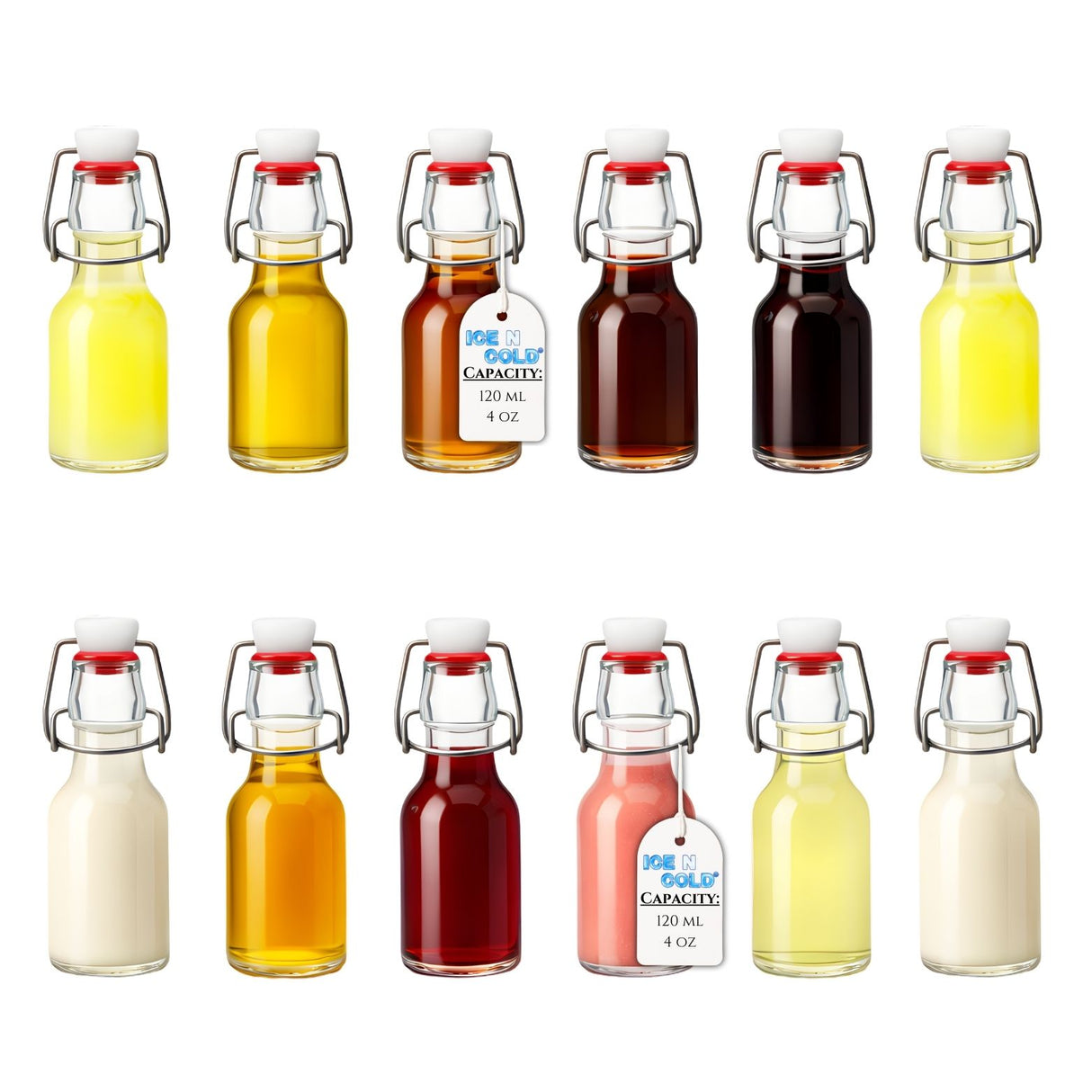 Glass Swing Top Bottles | Perfect for Limoncello, Syrups, Oils, Vinegar, Beverages | Airtight Reusable Glass Bottles | Available Various Sizes