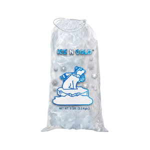 5lb Ice Bags with Cotton String Drawstring – 37 Micron Commercial Food Grade LDPE, BPA-Free, Freezer Safe Plastic, 9" x 17", Bolsas Hielo, Bolsas Para Hielo, Ice Cube Machine Storage Bag – Wholesale ICE N COLD®