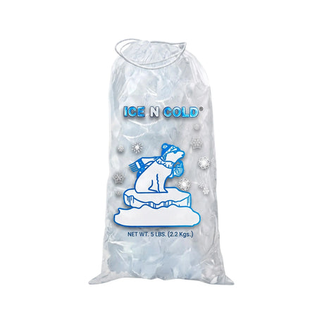 5lb Ice Bags with Cotton String Drawstring – 37 Micron Commercial Food Grade LDPE, BPA-Free, Freezer Safe Plastic, 9" x 17", Bolsas Hielo, Bolsas Para Hielo, Ice Cube Machine Storage Bag – Wholesale ICE N COLD®