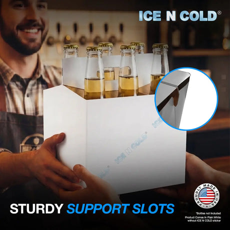 ICE N COLD® Econo Pack Six Pack Cardboard Bottle Holder | Fits 12-16oz bottles | 140 Pack ICE N COLD®