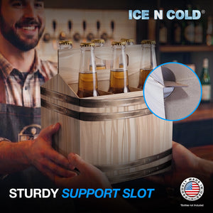 6pk Cardboard Carrier (Barrel) 12oz Bottles & Cans | Made In USA ICE N COLD®