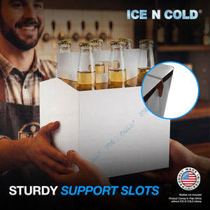 ICE N COLD® Econo Pack Six Pack Cardboard Bottle Holder | Fits 12-16oz bottles | 140 Pack ICE N COLD®