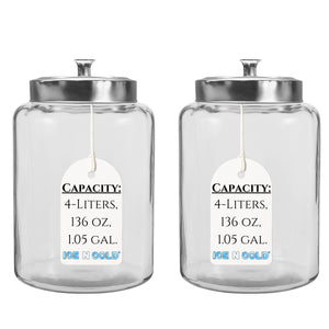 2-Liter, Half Gallon Glass Jar with Silver Steel Lid – for Kitchen, Pantry, & Laundry Items | Storage for Cookies, Flour, Pasta, Laundry Pods