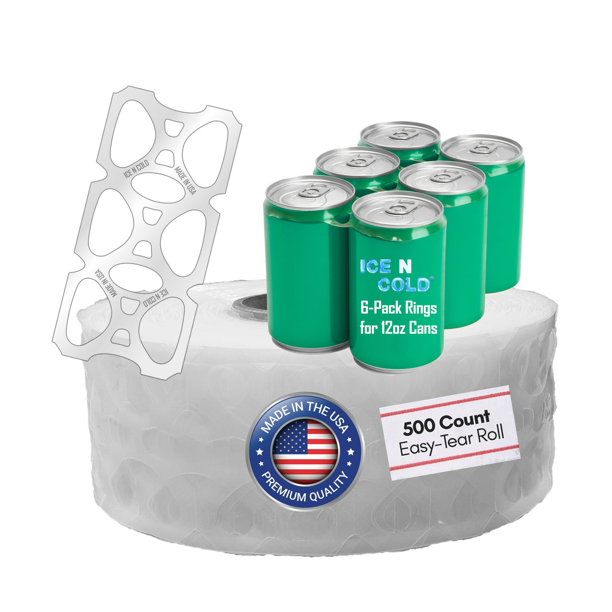 ICE N COLD® Perforated Six Pack Rings | 500ct Roll