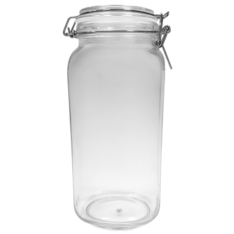 Airtight Glass Storage Jars with Clamp Lid – Food Storage Containers with Rubber Gasket Seal – Pantry & Kitchen Canisters for Dry Goods, Coffee, Sugar, Pasta – 0.4L to 4L Sizes