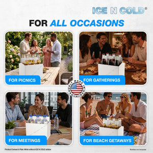 ICE N COLD® Econo Pack Six Pack Cardboard Bottle Holder | Fits 12-16oz bottles | 140 Pack ICE N COLD®