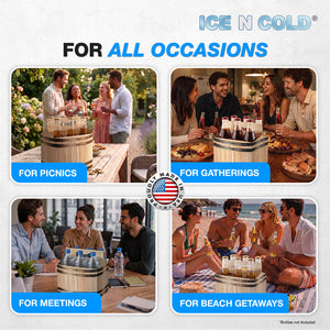 6pk Cardboard Carrier (Barrel) 12oz Bottles & Cans | Made In USA ICE N COLD®