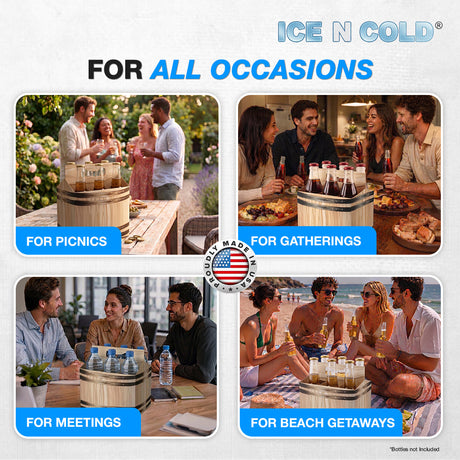 6pk Cardboard Carrier (Barrel) 12oz Bottles & Cans | Made In USA ICE N COLD®
