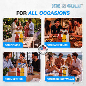 4pk Cardboard Carrier (White PickFour) - 12oz Bottles & Cans ICE N COLD®
