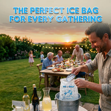 5lb Ice Bags with Cotton String Drawstring – 37 Micron Commercial Food Grade LDPE, BPA-Free, Freezer Safe Plastic, 9" x 17", Bolsas Hielo, Bolsas Para Hielo, Ice Cube Machine Storage Bag – Wholesale ICE N COLD®