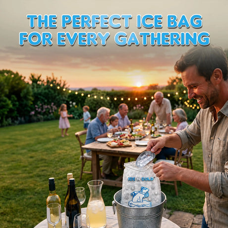 5lb Ice Bags with Cotton String Drawstring – 37 Micron Commercial Food Grade LDPE, BPA-Free, Freezer Safe Plastic, 9" x 17", Bolsas Hielo, Bolsas Para Hielo, Ice Cube Machine Storage Bag – Wholesale ICE N COLD®