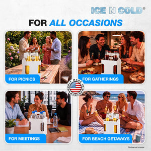 4pk Cardboard Carrier (White, Label View) - 12oz Bottles & Cans (Copy) ICE N COLD®