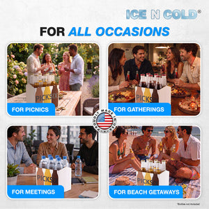 6pk Pick Six Cardboard Bottle Holder (White Pick Six) 12oz Bottles & Cans | Made In USA ICE N COLD®