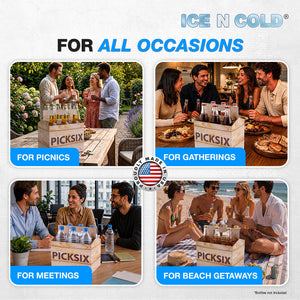 6pk Crate Cardboard Bottle Holder (Brown Crate Pick Six) 12oz Bottles & Cans | Made In USA ICE N COLD®