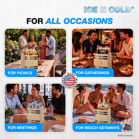 4pk Cardboard Carrier (Barrel Brown) - 12oz Bottles & Cans ICE N COLD®