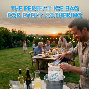 ICE N COLD® 5lb Ice Bags with Drawstring Closure | 37 mic Thickness | Portable Storage and Freezer Keeper