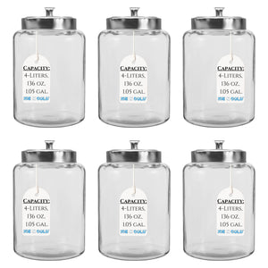 2-Liter, Half Gallon Glass Jar with Silver Steel Lid – for Kitchen, Pantry, & Laundry Items | Storage for Cookies, Flour, Pasta, Laundry Pods