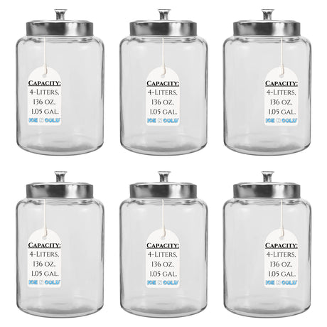 2-Liter, Half Gallon Glass Jar with Silver Steel Lid – for Kitchen, Pantry, & Laundry Items | Storage for Cookies, Flour, Pasta, Laundry Pods