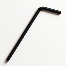 Load image into Gallery viewer, 7.75&quot; black straw with a flexible neck

