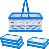37L Capacity Collapsible Shopping Basket with Integrated Handles, Folds Flat for Easy Storage