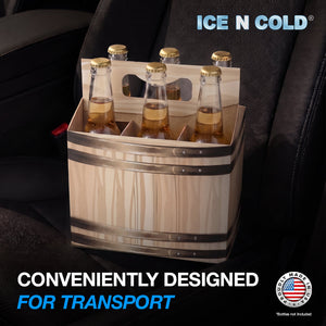 6pk Cardboard Carrier (Barrel) 12oz Bottles & Cans | Made In USA ICE N COLD®