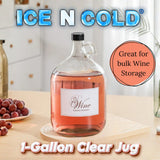 1 Gallon (128oz) Glass Fermenting Jug with Handle, Black Polyseal Lid & Cap