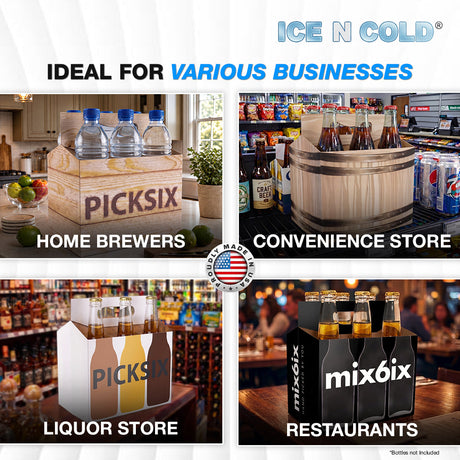 6pk Variety Pack Cardboard Carrier (Variety Pack) 12oz Bottles & Cans | Made In USA ICE N COLD®