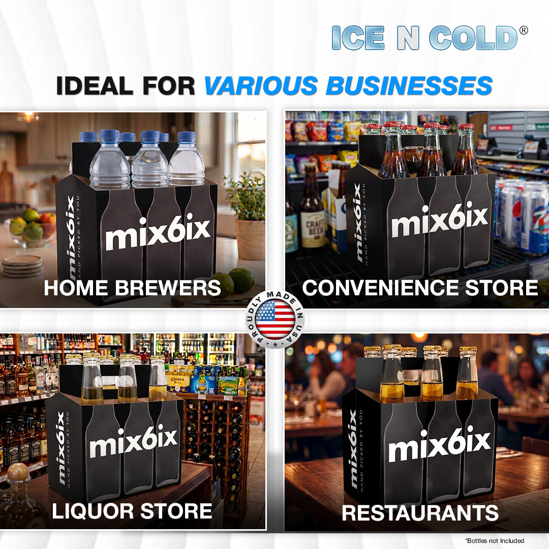 6pk Cardboard Carrier (X-Ray) 12oz Bottles & Cans | Made In USA ICE N COLD®