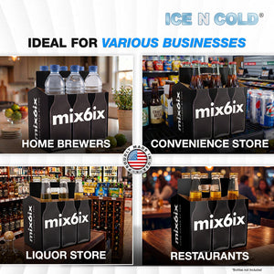 6pk Cardboard Carrier (X-Ray) 12oz Bottles & Cans | Made In USA ICE N COLD®