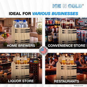 4pk Cardboard Carrier (Barrel Brown) - 12oz Bottles & Cans ICE N COLD®